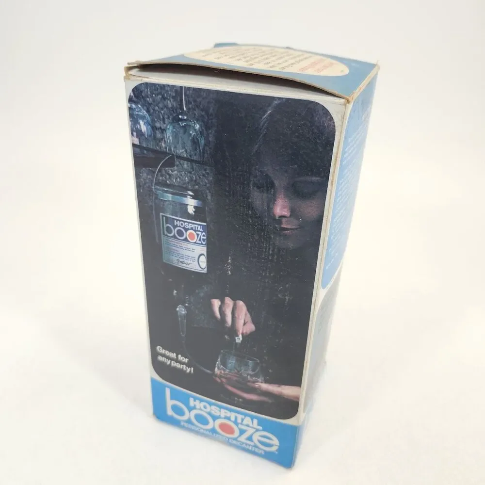 Hospital Booze Personalized Decanter Neo-Art Inc Box VTG 1970s Novelty Barware